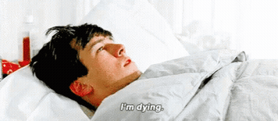 Man Laying In Bed Saying I'm Dying GIF