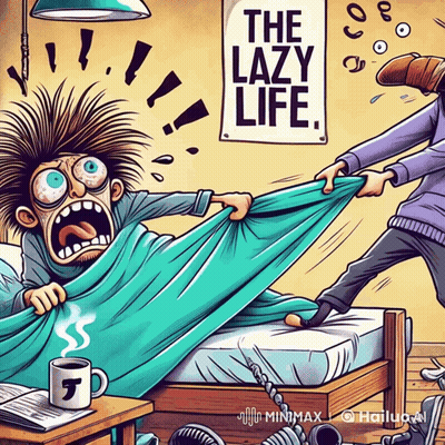 Man Laying In Bed Saying The Lazy Life GIF