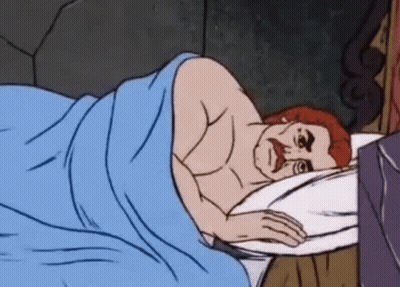 Man Laying In Bed With Blue Blanket GIF