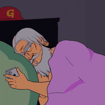 Man Laying In Bed With Gatorade Hat GIF