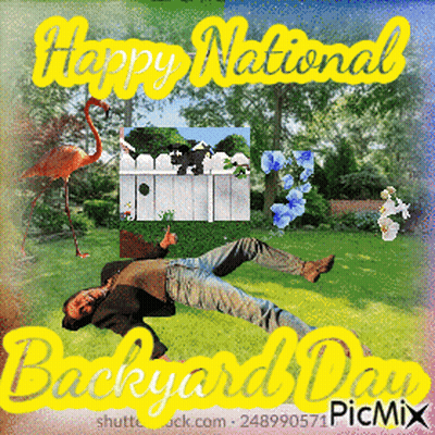 Man Laying In Grass Happy National Backyard Day GIF