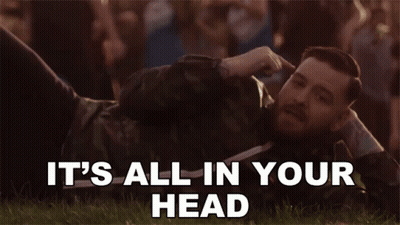 Man Laying In Grass It's All In Your Head GIF