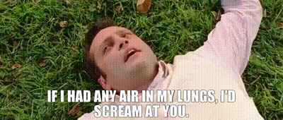 Man Laying In Grass Saying If I Had Any Air In My Lungs GIF