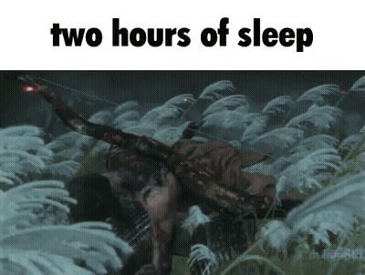 Man Laying In Grass Saying Two Hours Of Sleep GIF