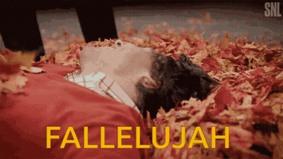 Man Laying In Pile Of Leaves Fallelujah GIF