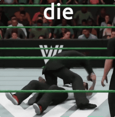 Man Laying In Wrestling Ring Saying Die GIF