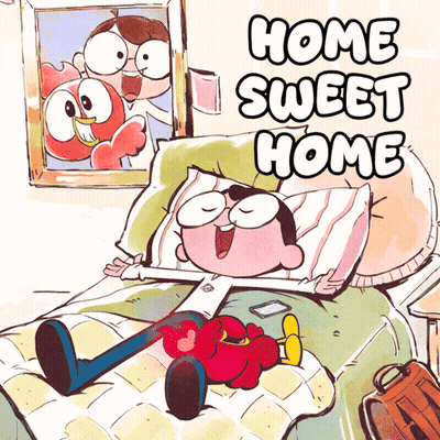 Man Laying On Bed Home Sweet Home GIF