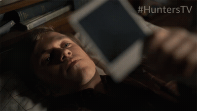 Man Laying On Bed Looking At Tablet #Hunterstv GIF