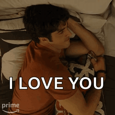 Man Laying on Bed Saying I Love You
