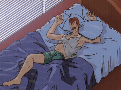 Man Laying On Bed With Pillow Over Head GIF