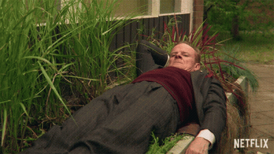 Man Laying On Bench With Netflix GIF