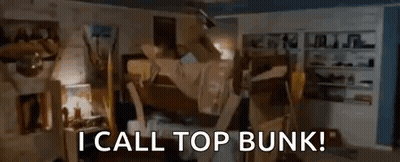 Man Laying On Bunk Bed Saying Top Bunk GIF