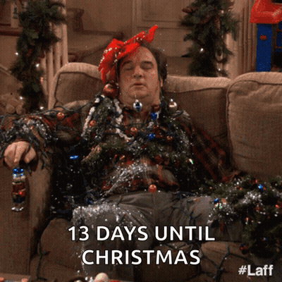 Man Laying On Couch 13 Days Until Christmas GIF
