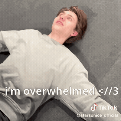 Man Laying On Floor Saying I'm Overwhelmed GIF