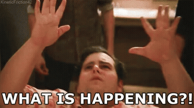 Man Laying On Floor With Hands Up Saying What Is Happening GIF