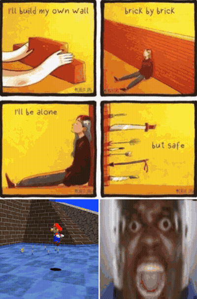 Man Laying On Ground Saying I'll Build My Own Wall GIF