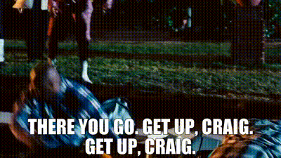 Man Laying On Ground Saying There You Go Get Up Craig GIF