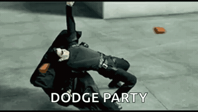 Man Laying On Ground With Brick Dodge Party GIF