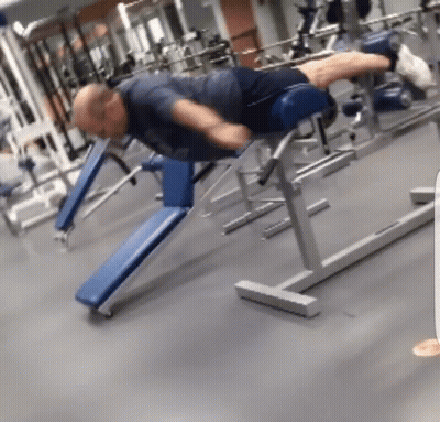 Man Laying On Gym Bench GIF