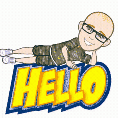 Man Laying On Hello Sign GIF
