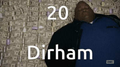 Man Laying On Pile Of Money Dirham GIF
