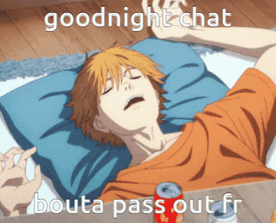 Man Laying On Pillow Saying Goodnight Chat Bouta Pass Out Fr GIF