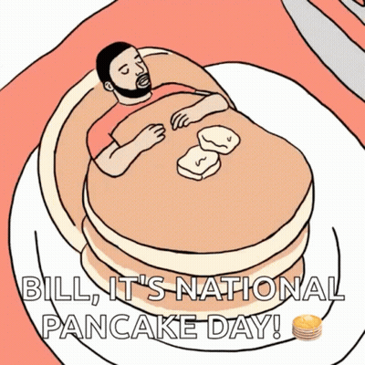 Man Laying On Stack Of Pancakes GIF
