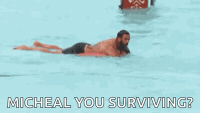 Man Laying On Stomach In Water Micheal You Surviving GIF