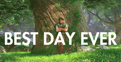 Man Leaning Against Tree Saying Best Day Ever