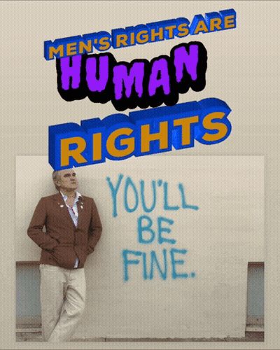 Man Leaning Against Wall Men's Rights Are Human Rights GIF
