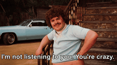 Man Leaning On Railing Says I'm Not Listening To You You're Crazy GIF