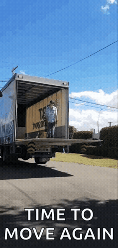 Man Leaving Moving Truck Time To Move Again GIF