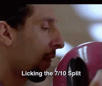 Man Licking Pink Object Saying Licking The 7 / 10 Split GIF