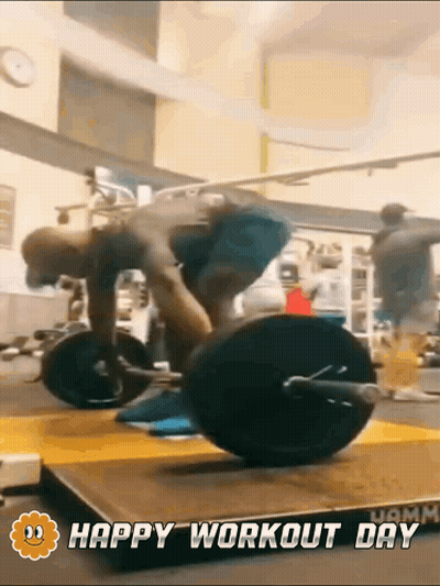 Man Lifting Barbell Happy Workout Day GIF