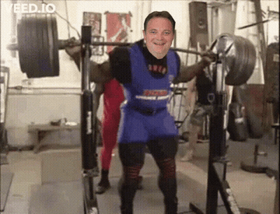 Man Lifting Barbell With Weed.io GIF