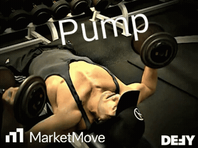 Man Lifting Dumbbells On Bench With Pump GIF