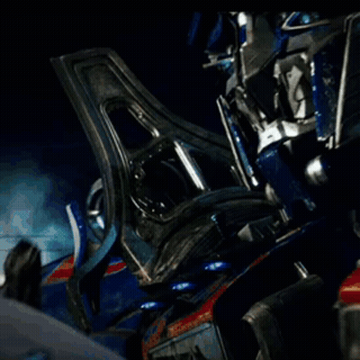 Man Looking At Blue Robot With Helmet GIF