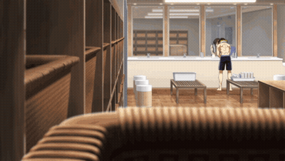 Man Looking At Himself In Locker Room Mirror GIF