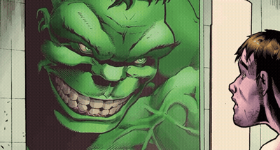 Man Looking At Hulk Drawing GIF