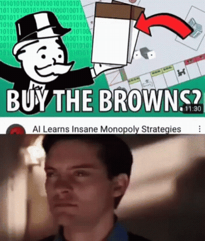 Man Looking At Monopoly Board Saying Buy The Browns GIF