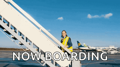 Man Looking At Plane At Airport GIF