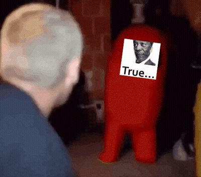 Man Looking At Red Among Us Character Saying True GIF