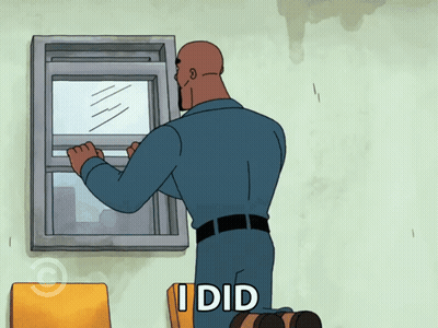 Man Looking Out Window Saying I Did GIF