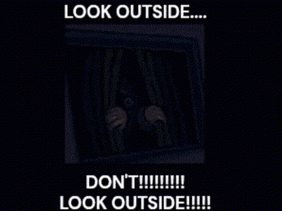 Man Looking Out Window With Words GIF