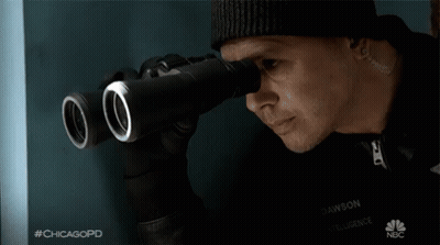 Man Looking Through Binoculars #ChicagoPD GIF