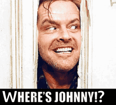 Man Looking Through Door Saying Where's Johnny GIF