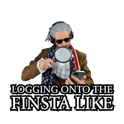 Man Looking Through Magnifying Glass Logging In Sticker