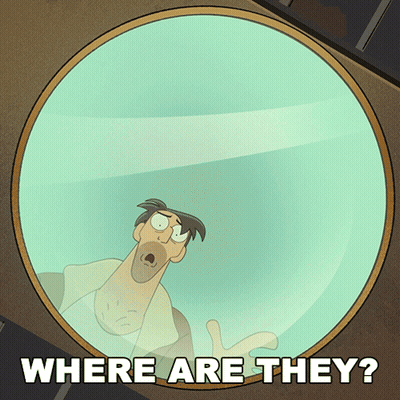 Man Looking Through Magnifying Glass Saying Where Are They GIF