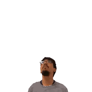 Man Looking Up At Number 14 Sticker