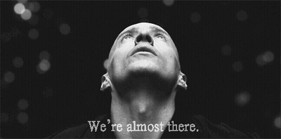 Man Looking Up Saying We're Almost There GIF